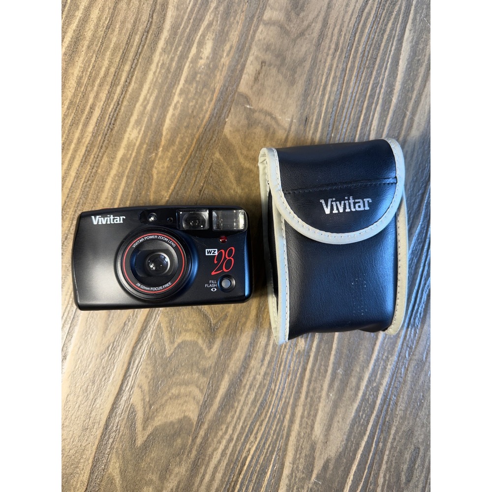 Vintage Vivitar WZ 28 35mm Power Zoom Camera Film Point Shoot Tested W/ Case